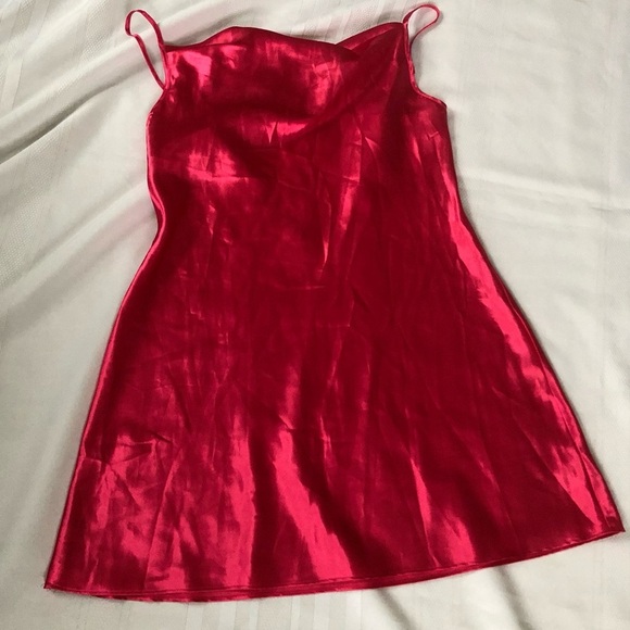 Satin Pink Slip Dress - Picture 5 of 14